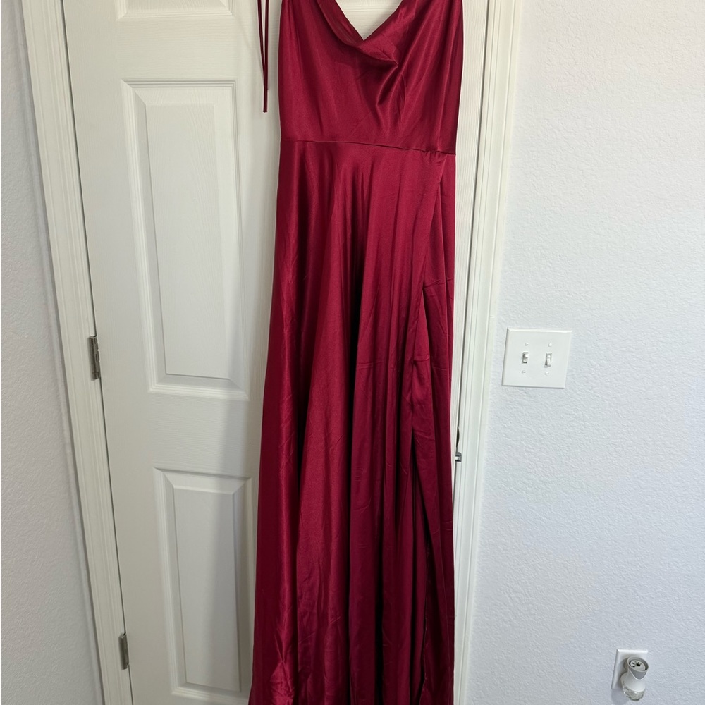 Elegant Burgundy Evening Gown